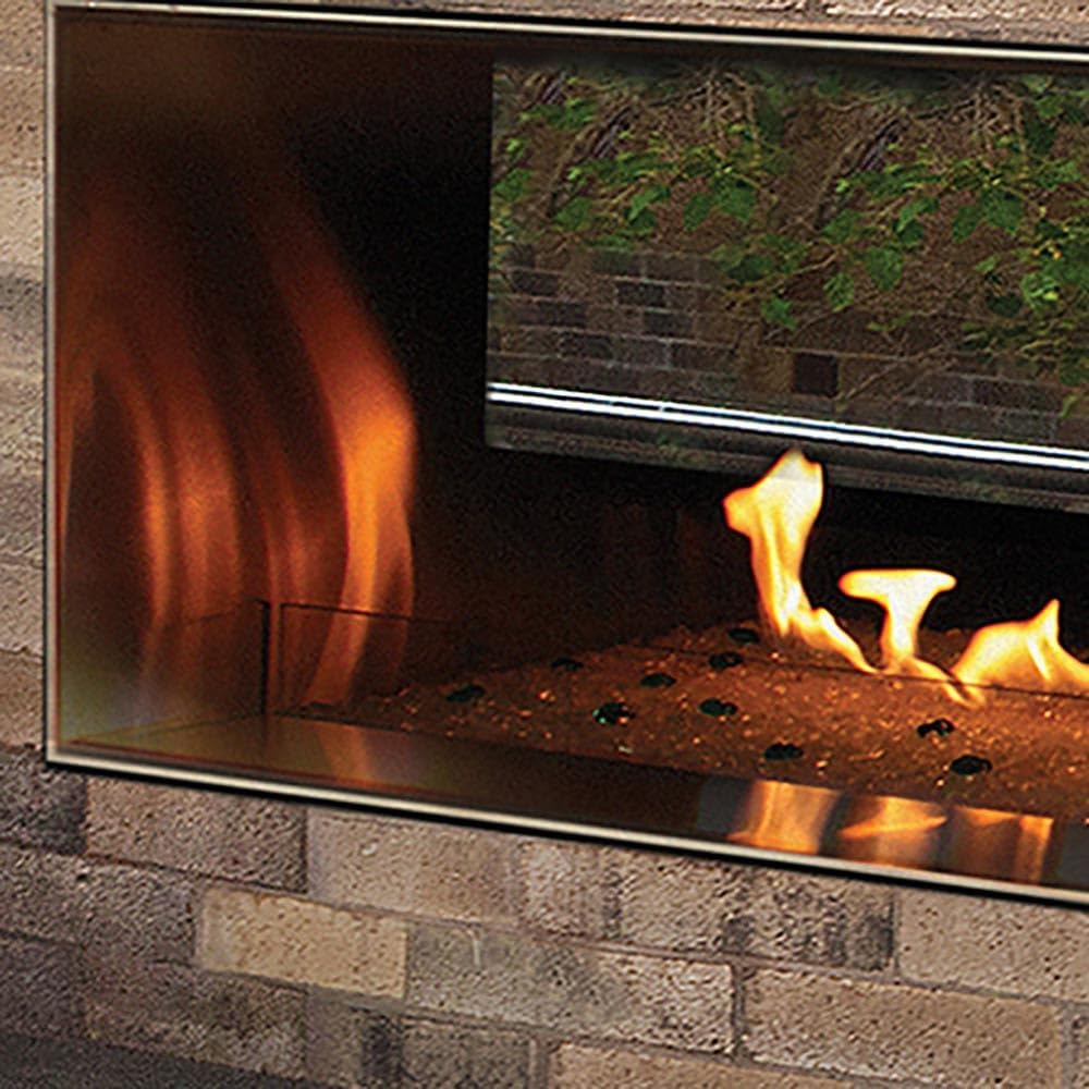 48 inch tall wind deflector glass outdoor fire pit BBQ kitchen