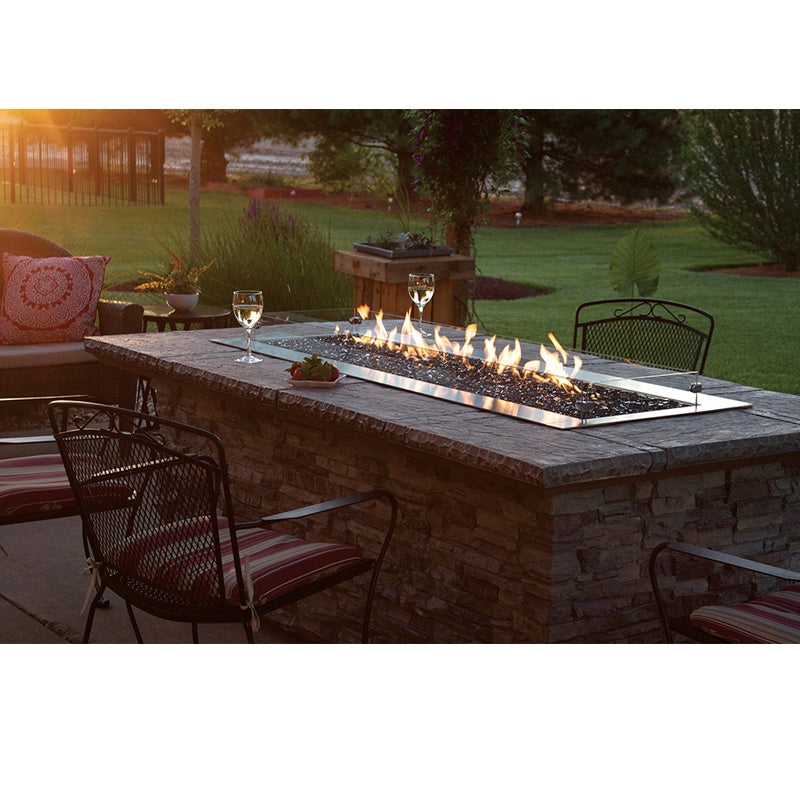 60 inch outdoor linear fire pit stainless steel natural gas LED