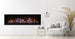 Outdoor kitchen fireplace with LED flames modern design
