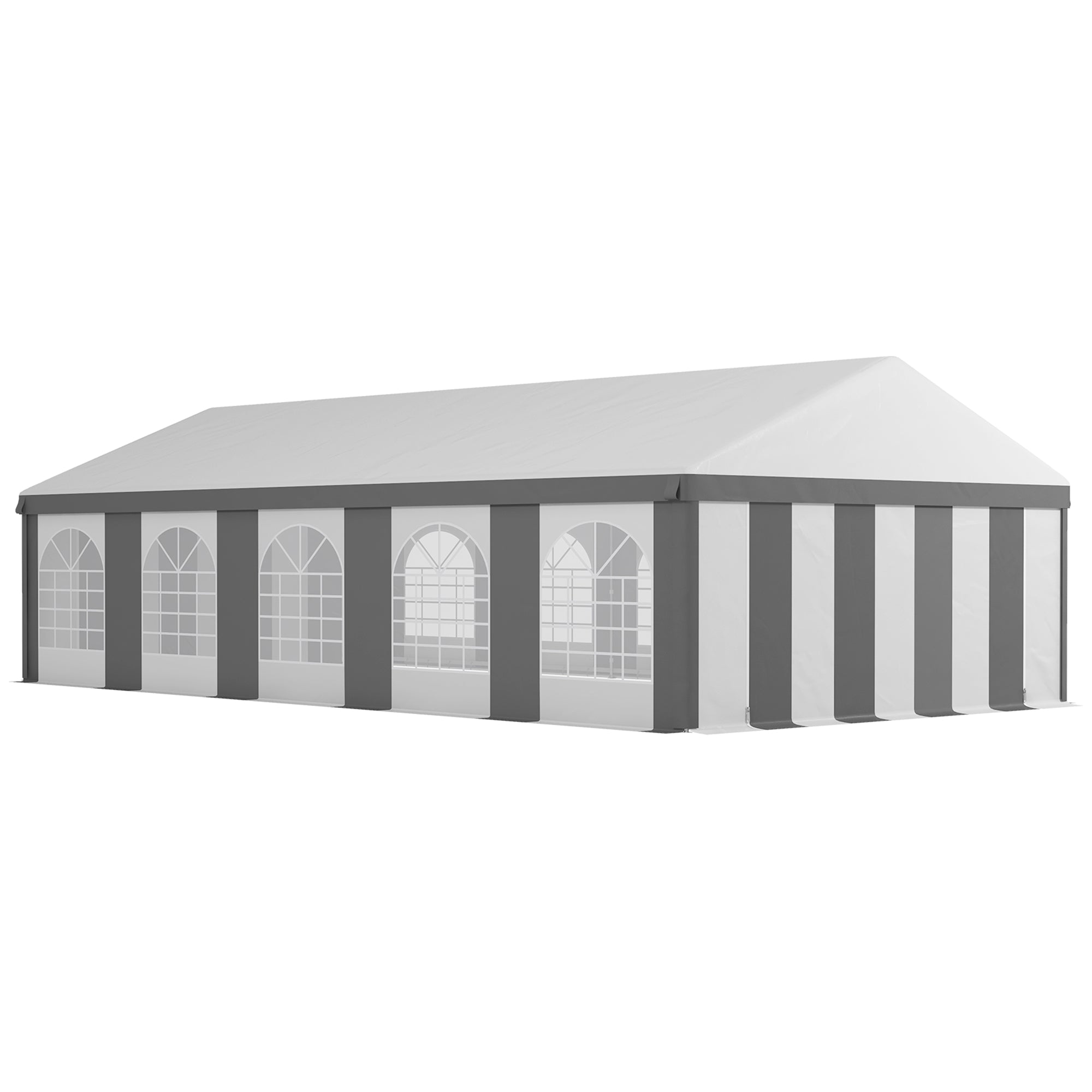 20 x 33 ft Heavy Duty Party Tent Outdoor Gazebo Wedding Tent Event Shelter Carport BBQ with Removable Sidewalls & Windows, Outside Waterproof Canopy for Parties, White and Gray