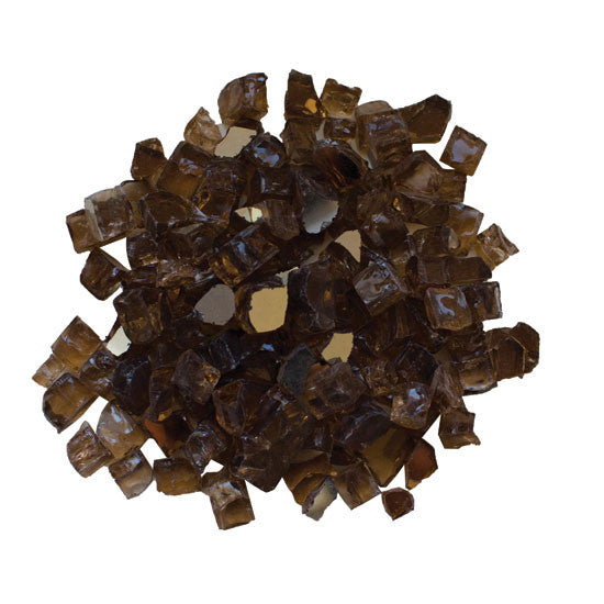 brown reflective fire glass media for outdoor kitchen fireplace