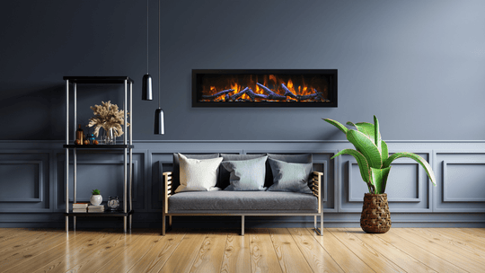 Amantii 72 inch deep electric fireplace indoor outdoor installation
