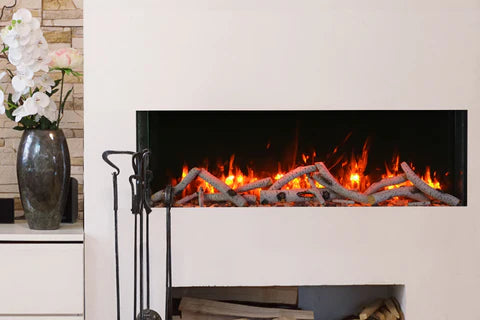 Amantii 30 inch slim 3 sided electric fireplace with LED flames