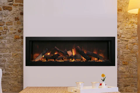 Amantii 40 inch deep indoor outdoor electric fireplace with LED flames