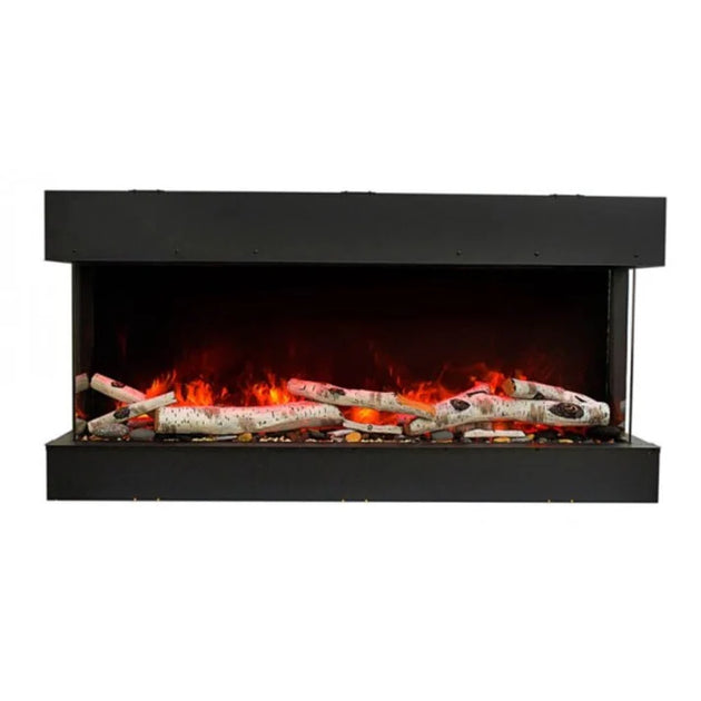 Amantii 60 inch slim 3 sided electric fireplace with birch log media