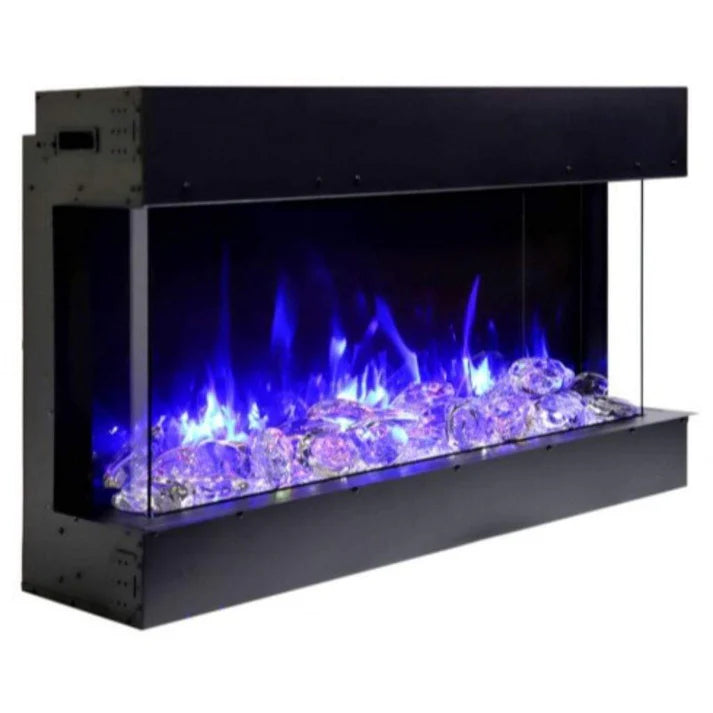 Amantii 72 TRV Slim recessed three sided electric fireplace installation