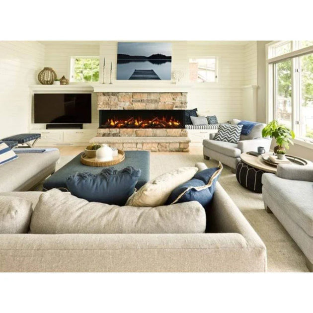 Amantii 72 TRV Slim smart electric fireplace with multi color flames