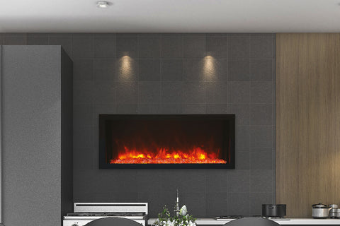 Amantii BI-40 XtraSlim indoor outdoor electric fireplace installation