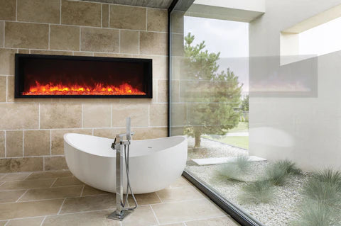 Amantii BI-60 XtraSlim modern recessed electric fireplace