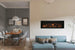 Amantii Panorama 40 inch electric fireplace with log set and glass media