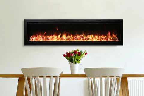Amantii Symmetry Bespoke 88 indoor outdoor recessed electric fireplace