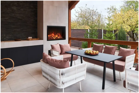 Amantii TRD-38 Lumina electric fireplace with oak log media