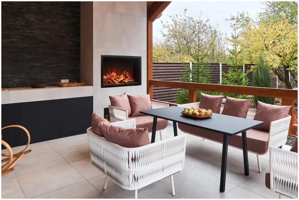 Amantii TRD-38 Lumina electric fireplace with oak log media