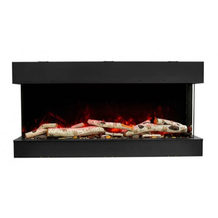 Amantii Tru-View Slim 60 modern linear electric fireplace with LED flames