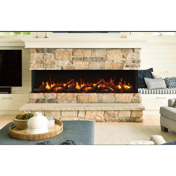 Amantii Tru-View Slim 72 modern linear electric fireplace with LED flames