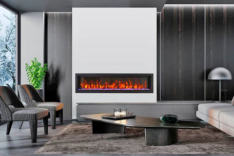 Contemporary Amantii Symmetry Bespoke 88 wall mounted fireplace