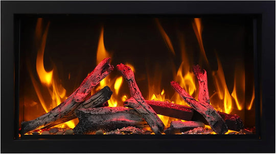 Deep XT electric fireplace with multi color flame display