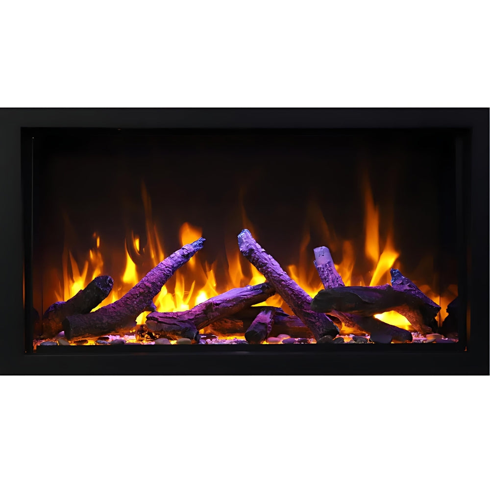 Deep XT recessed electric fireplace with multi color flames