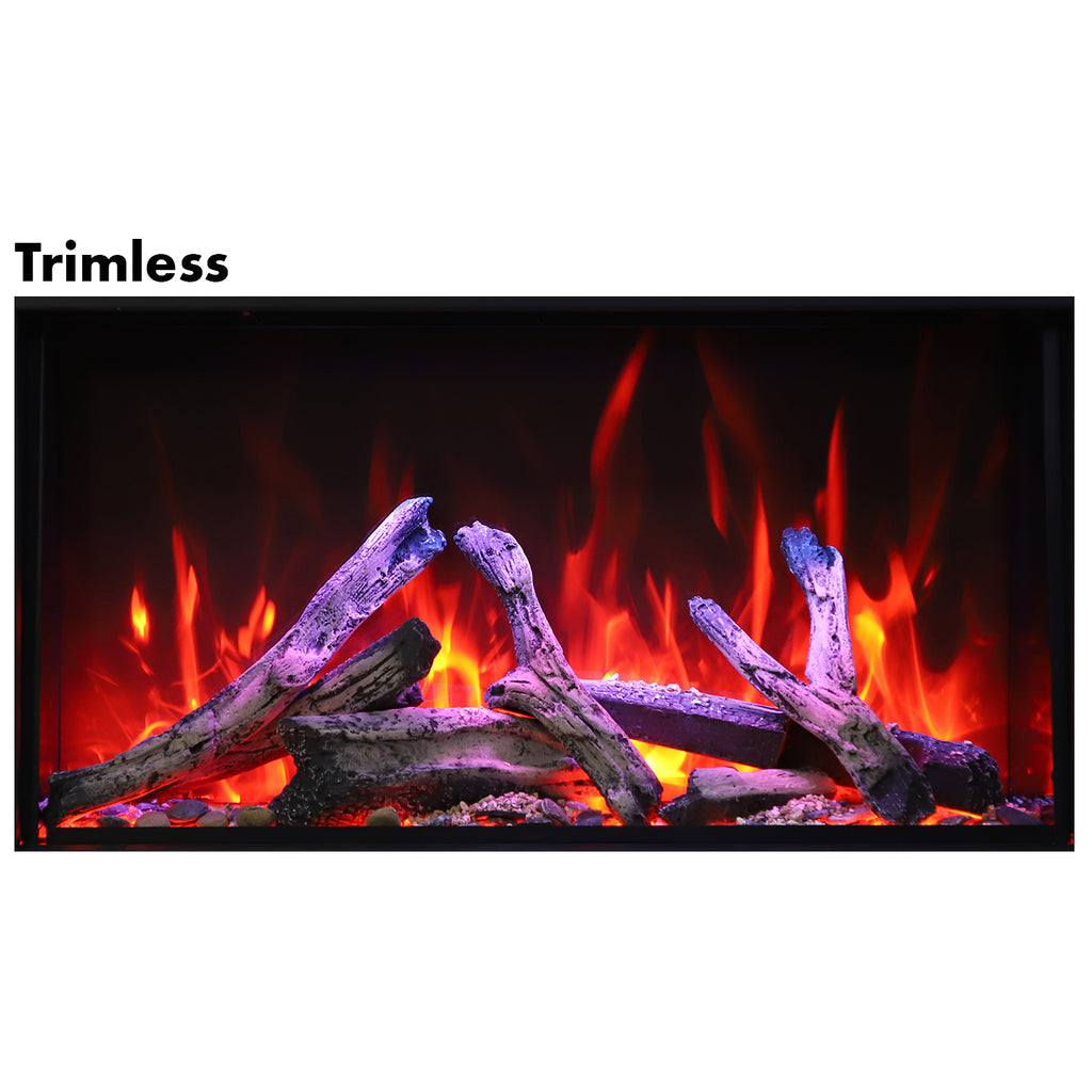 Deep XT recessed electric fireplace with multi color flames