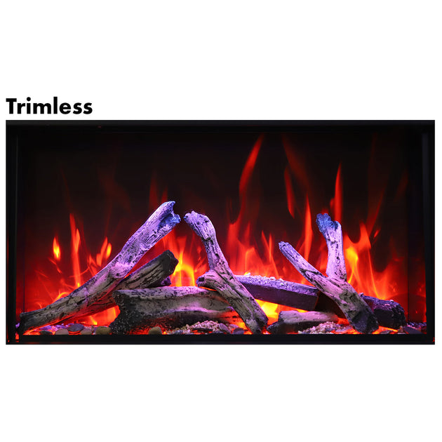 Deep XT recessed electric fireplace with multi color flames