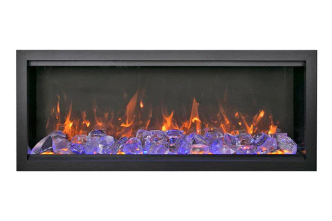 Extra tall 88 inch Amantii Bespoke wall mounted electric fireplace