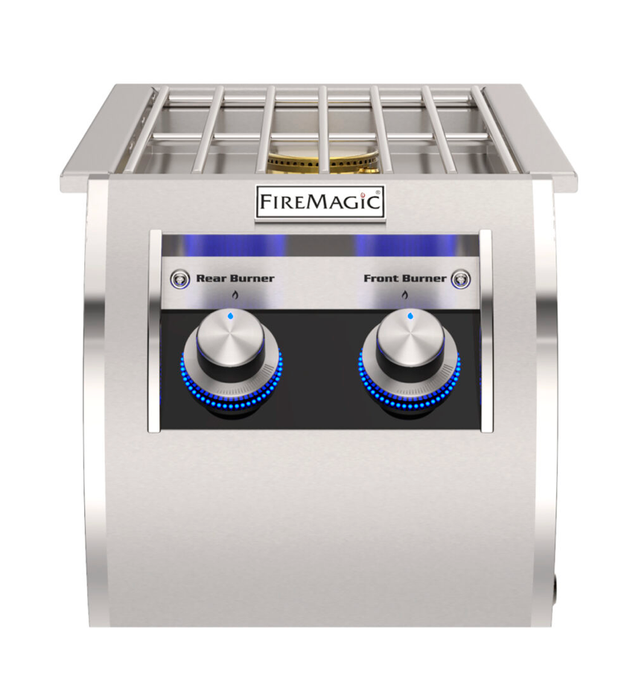 Fire Magic 32816 outdoor kitchen double side burner with black glass panel