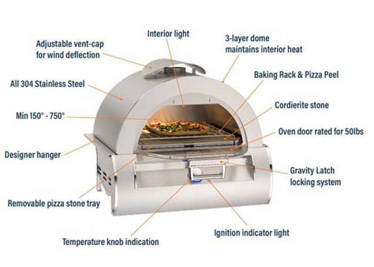 Fire Magic 5660 stainless steel built-in pizza oven for outdoor kitchens