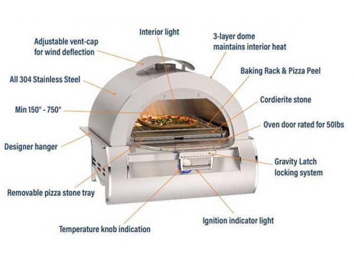 Fire Magic 5660 stainless steel built-in pizza oven for outdoor kitchens