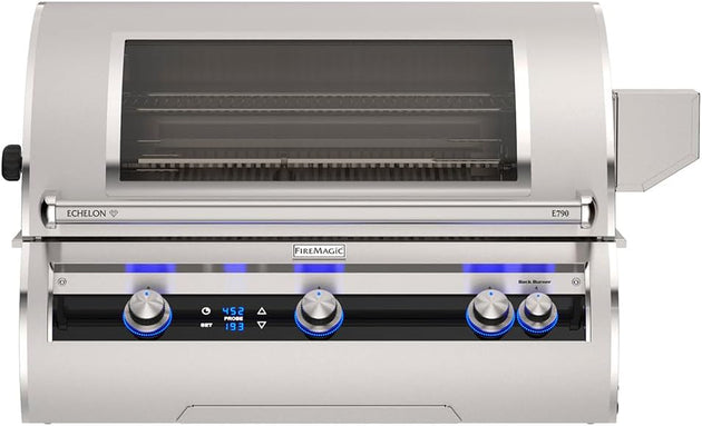 Fire Magic Echelon rotisserie grill with thermometer
