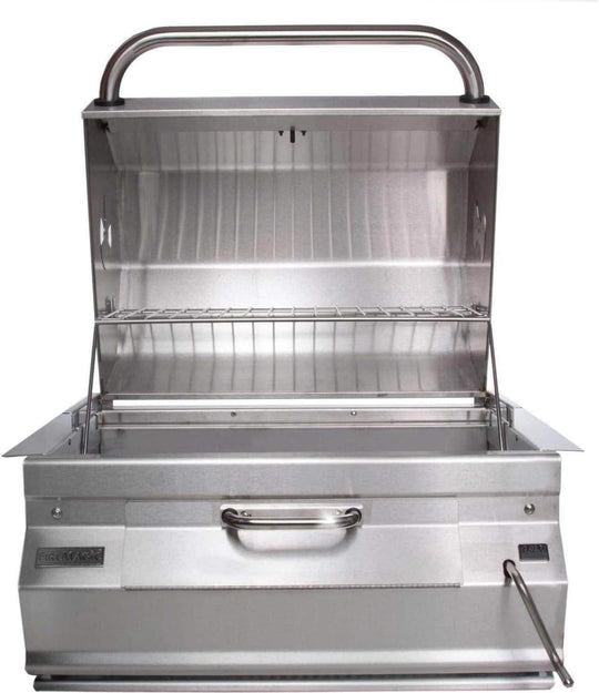 Fire Magic Legacy charcoal smoker built in grill stainless steel