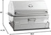 Fire Magic charcoal smoker grill with stainless steel hood thermometer