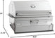 Fire Magic charcoal smoker grill with stainless steel hood thermometer