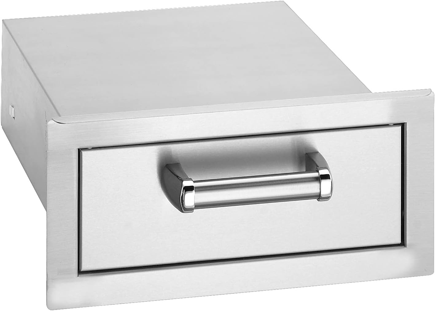 Fire Magic flush mounted single utility drawer stainless steel