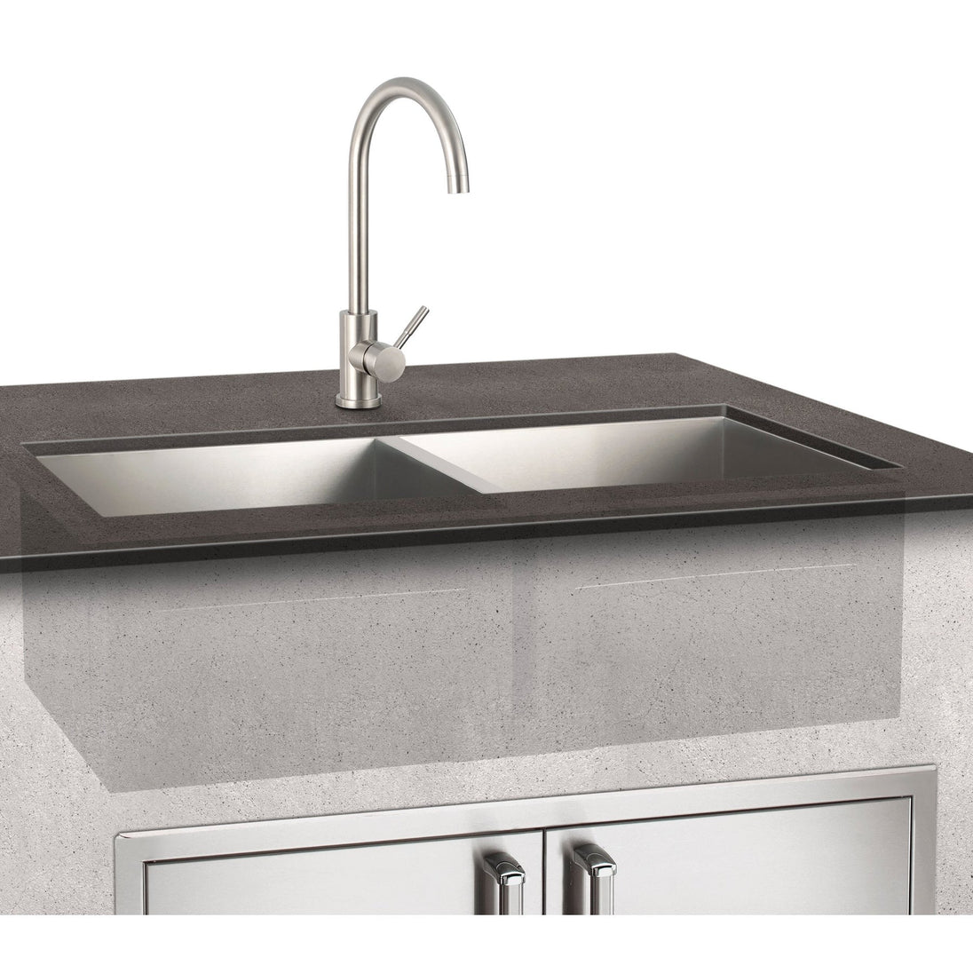Fire Magic outdoor kitchen hot and cold faucet