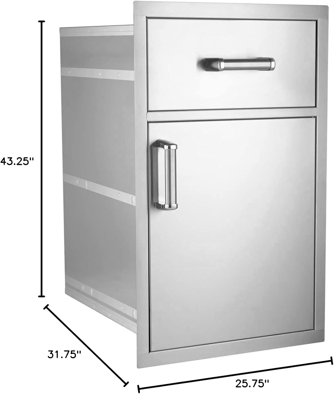 Fire Magic outdoor kitchen pantry cabinet with drawer