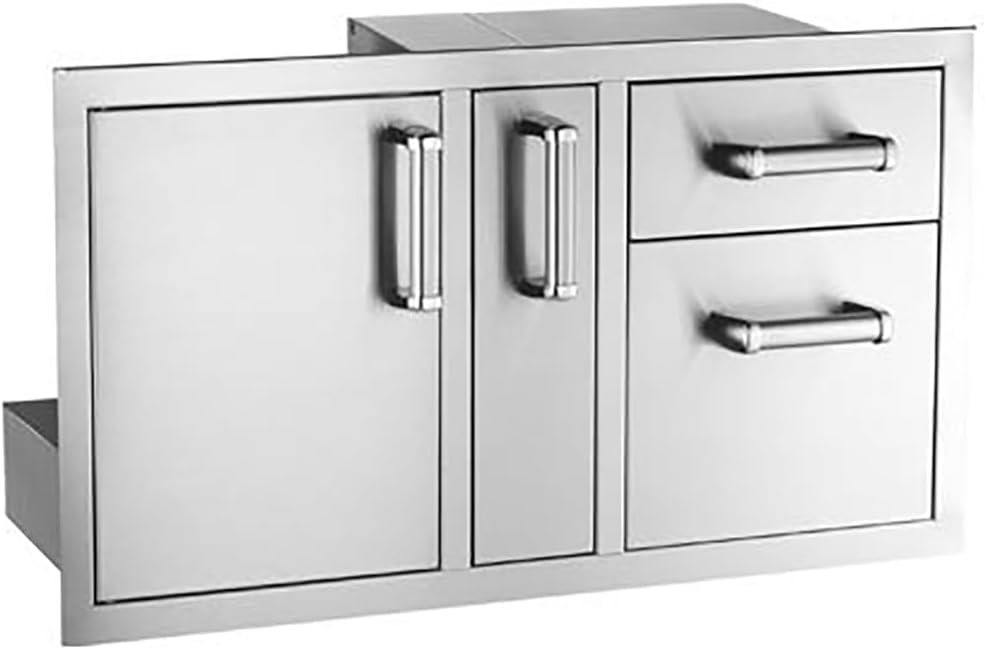 Fire Magic outdoor kitchen storage door with double drawers