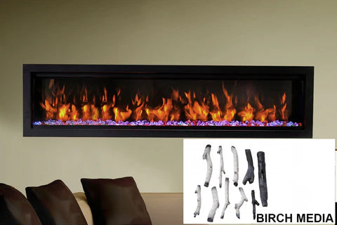 Large 100 inch Amantii Bespoke linear electric fireplace