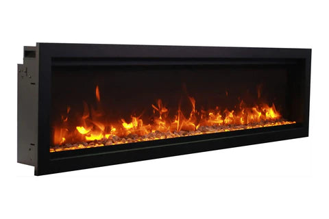 Large modern 88 inch built-in electric fireplace Amantii Bespoke