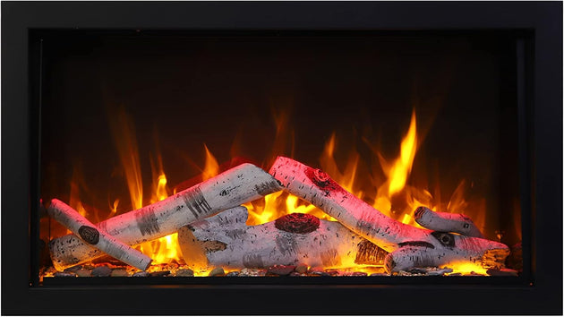 Large recessed electric fireplace for modern living room