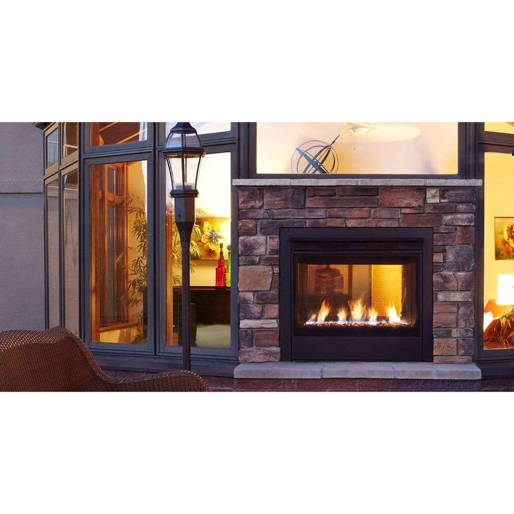 Majestic Twilight Modern 36" Indoor/Outdoor See-Through Gas Fireplace Contemporary With Intellifire Touch Ignition System