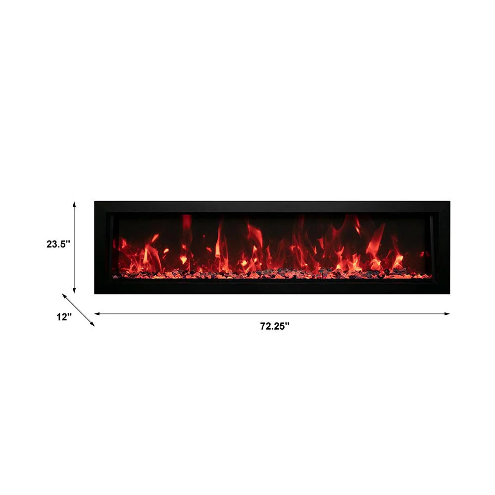 Modern Amantii Panorama BI-72 Deep electric fireplace with LED flames