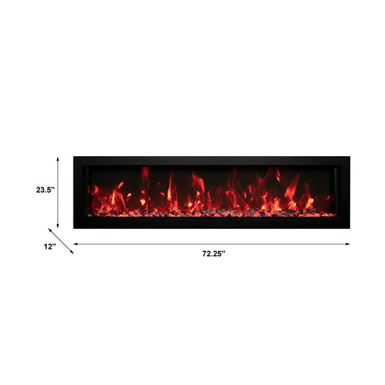 Modern Amantii Panorama BI-72 Deep electric fireplace with LED flames