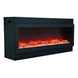Modern outdoor kitchen fireplace with LED flame display