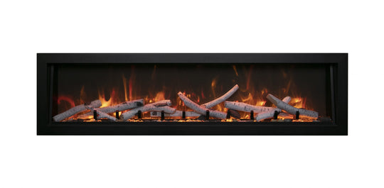 Modern recessed electric fireplace with multi color flame display