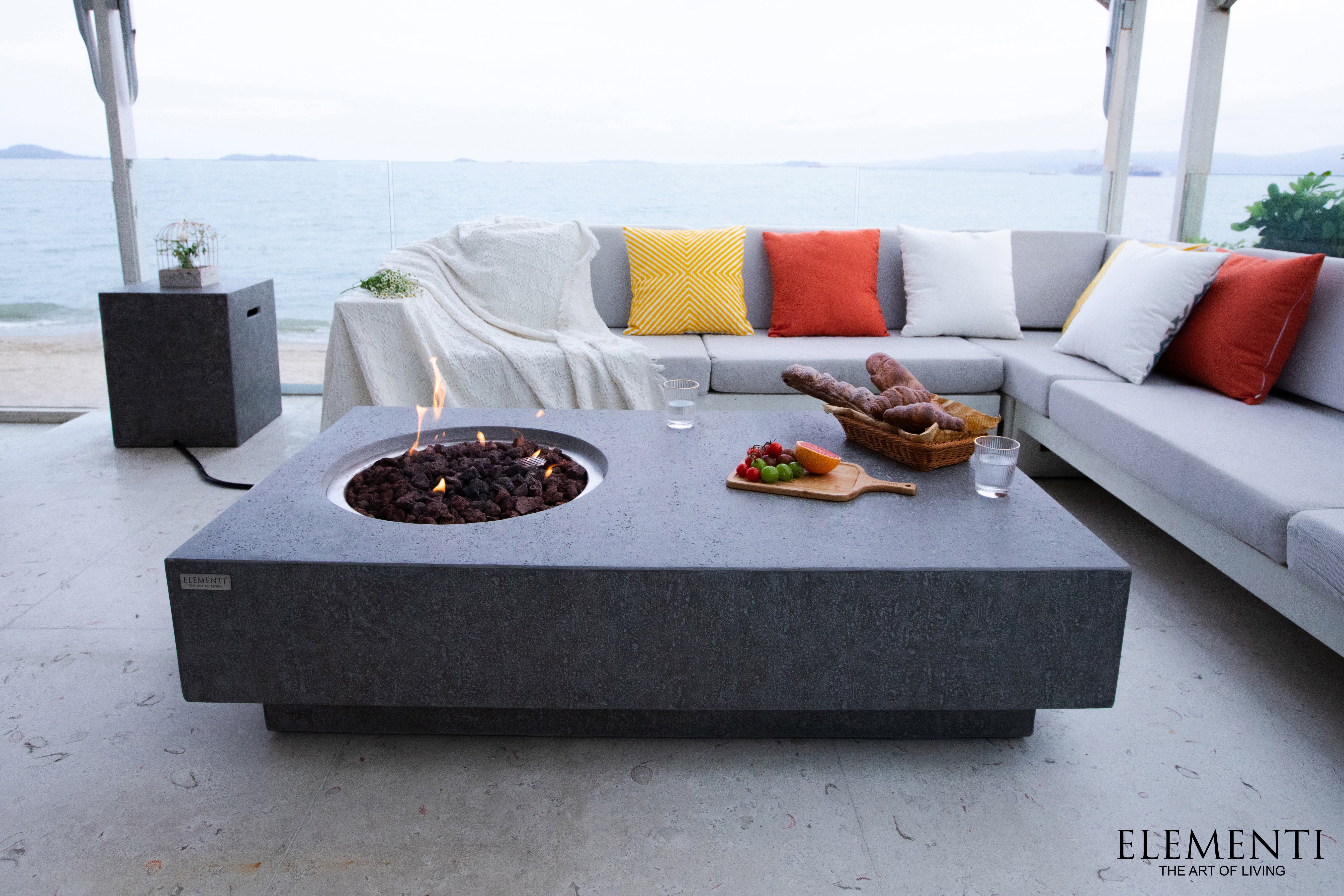 Elementi Metropolis Fire Table – Light Gray (OFG104LG)