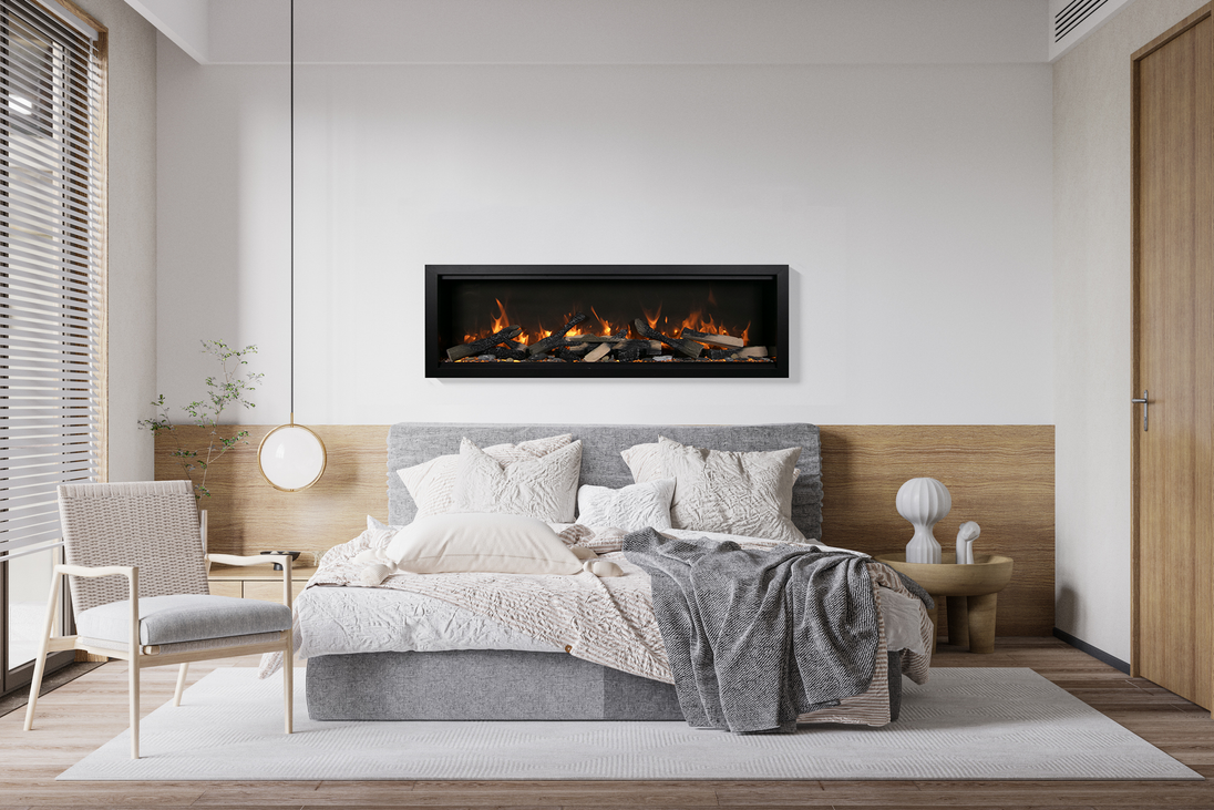 Smart electric fireplace with WiFi control and clean face design