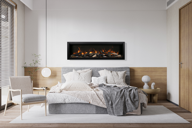 Smart electric fireplace with WiFi control and clean face design