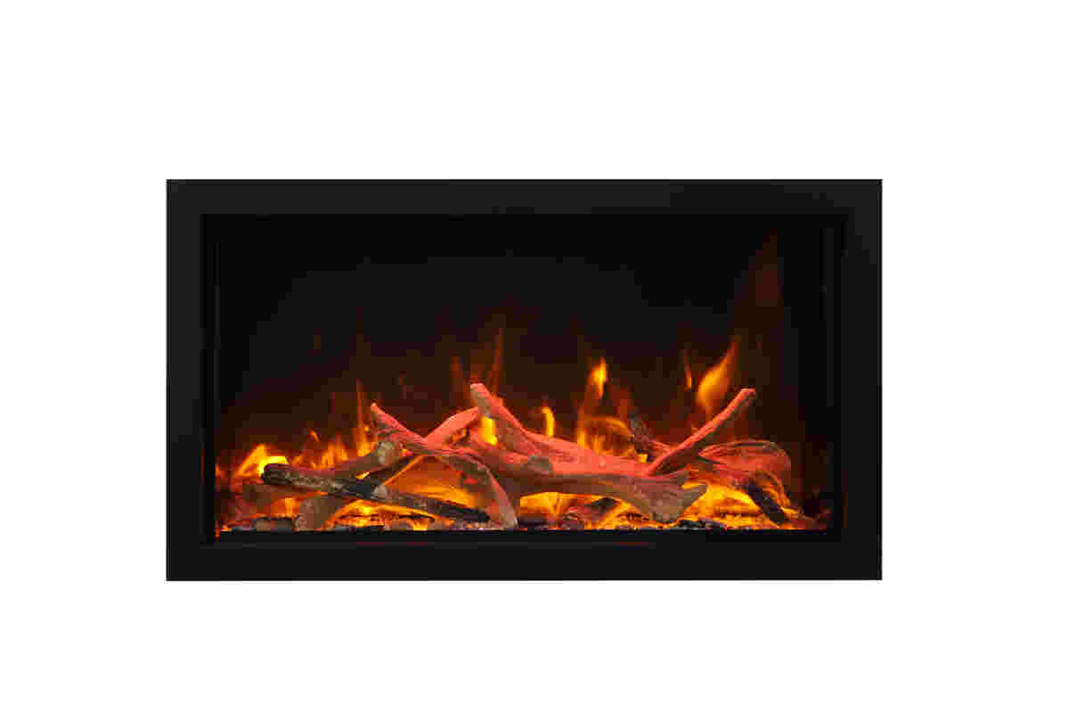 luxury linear electric fireplace indoor outdoor deep viewing area