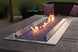 modern linear gas fireplace with LED lights