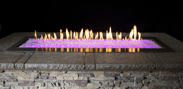 outdoor linear fire feature burner with color LED